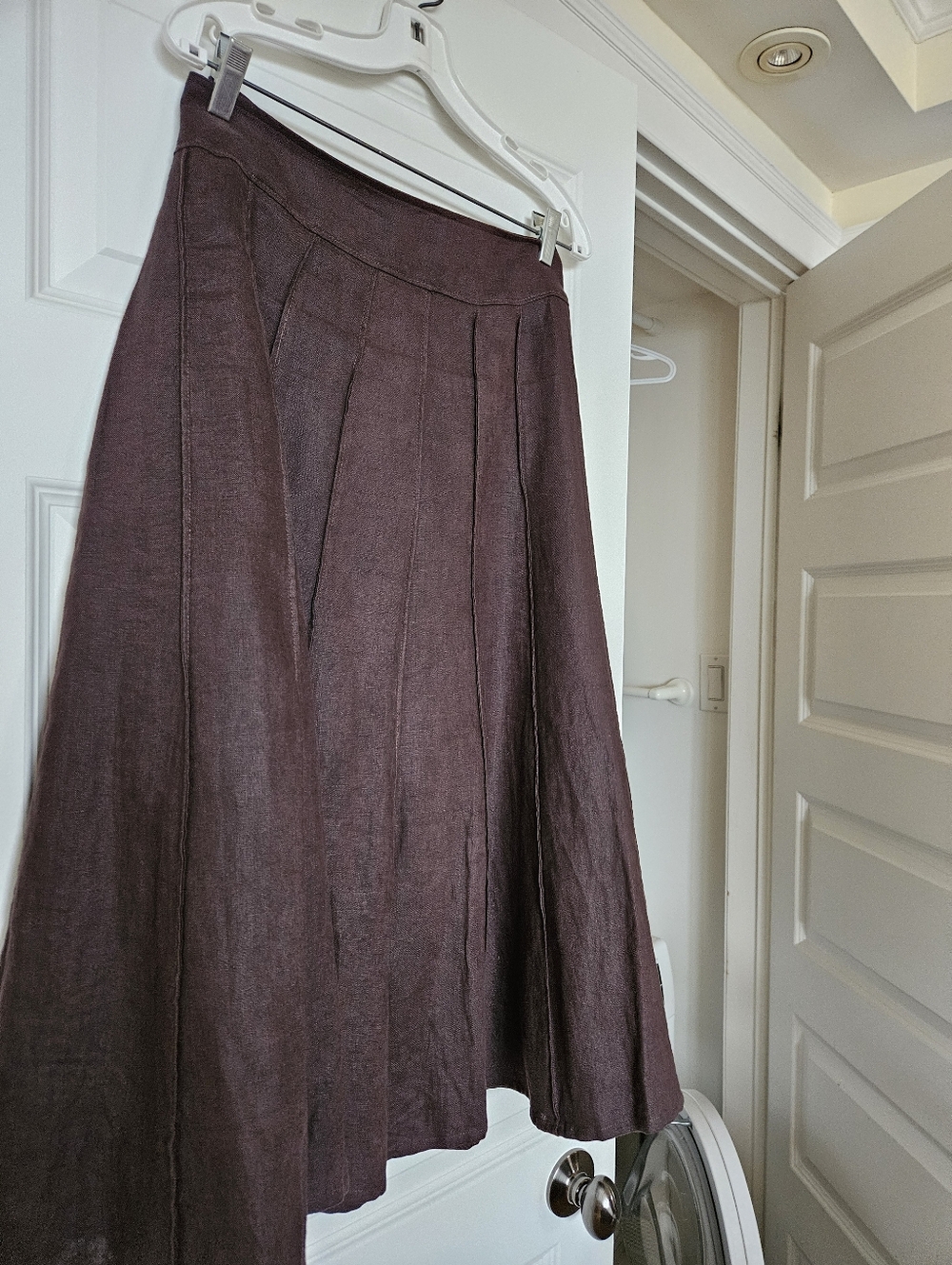 Classic A-Line Midi Skirt in Deep Brown
